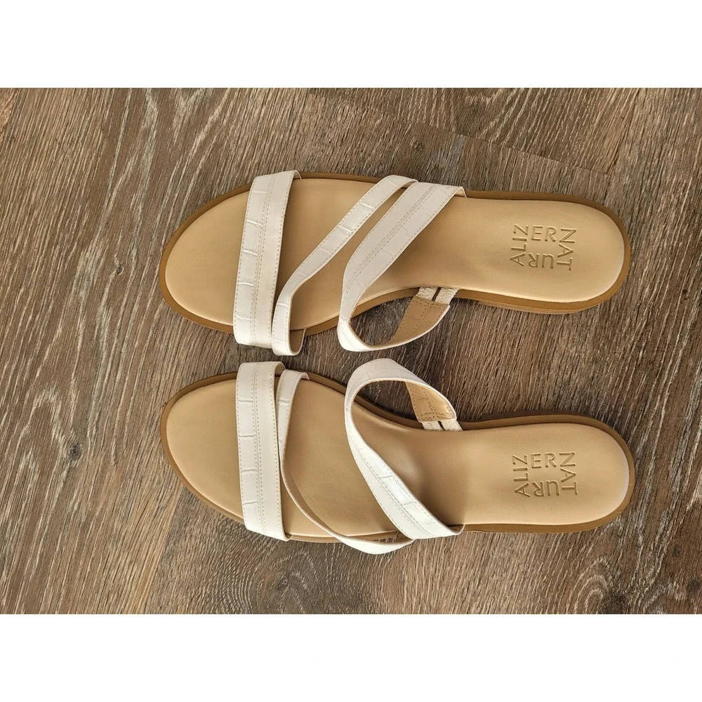 Naturalizer White Croc Embossed Double Strap Slide‎ Sandals Size 9.5M #6